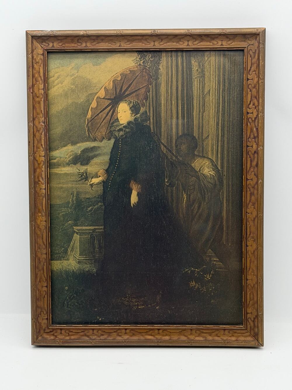 Vintage Framed Art Print "The Marchesa of Cattaneo" after Anthony van Dyck-10x14